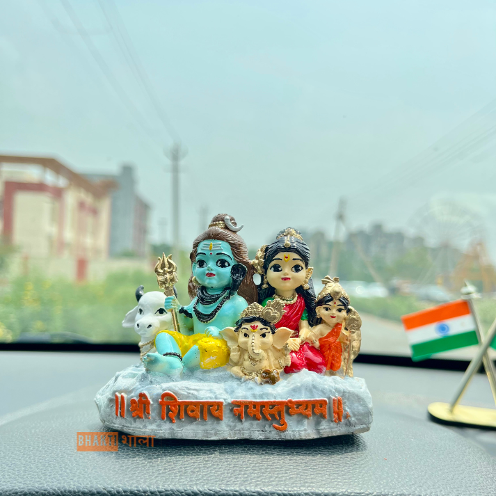 Divine Shiv Ji Parivar Idol Natural - By BhaktiShala