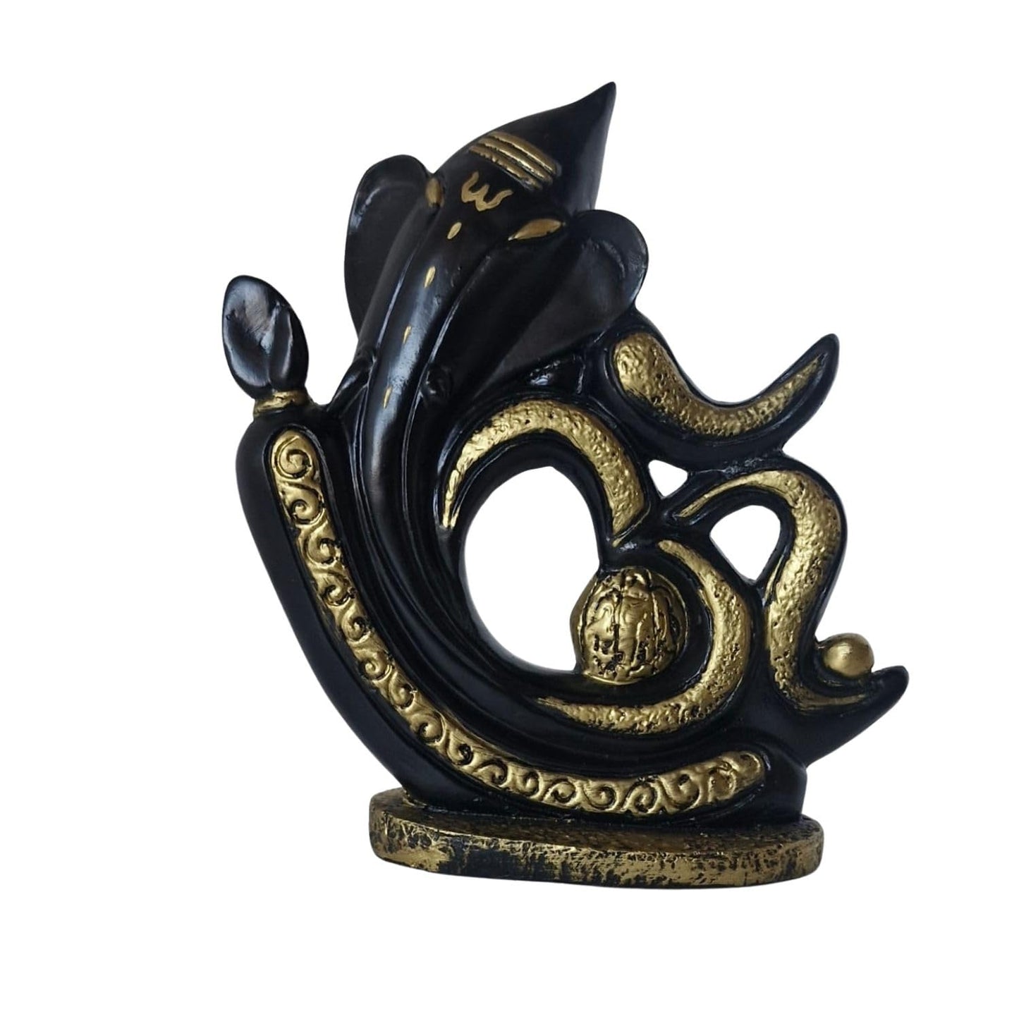Om Ganesh Statue Black and Gold