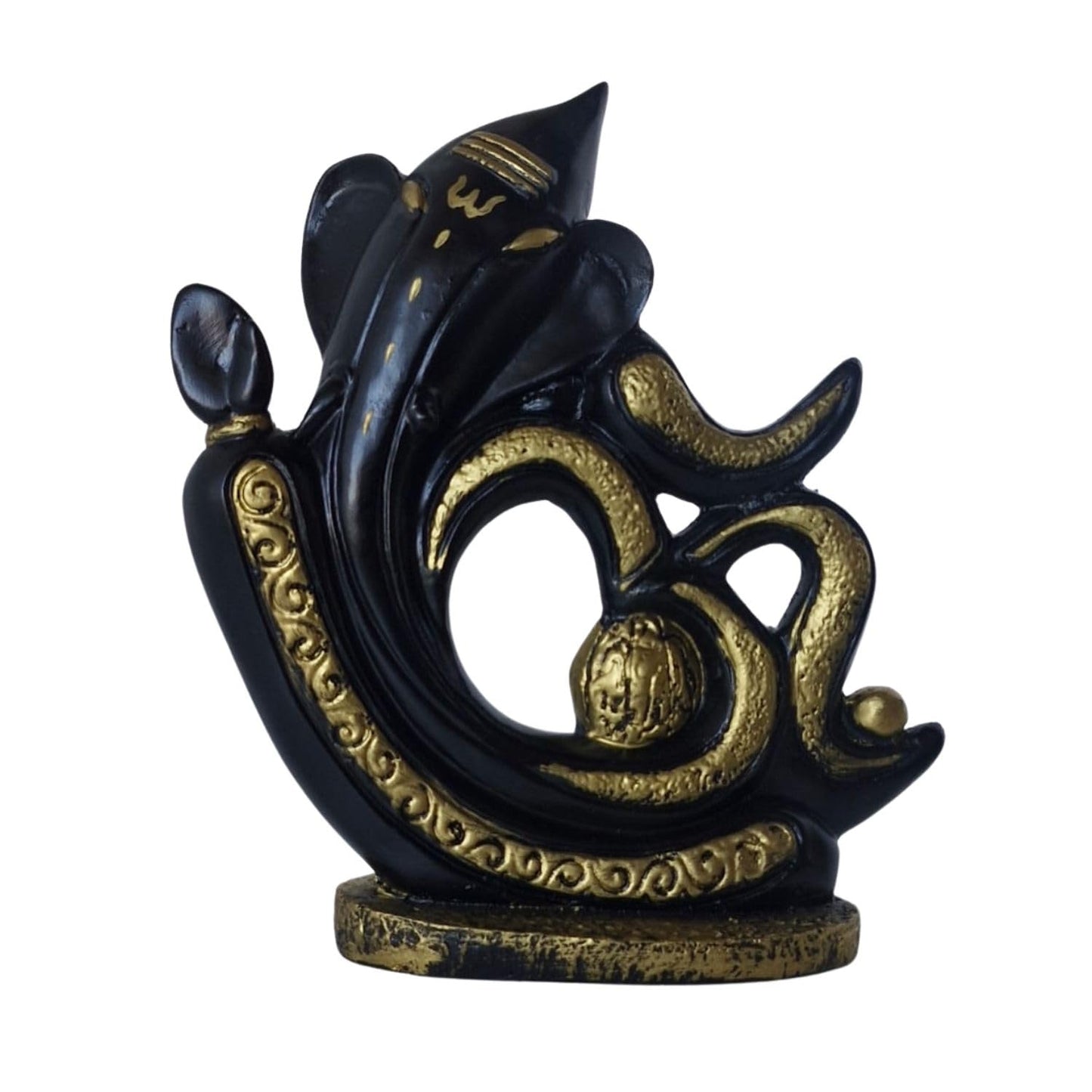 Om Ganesh Statue Black and Gold