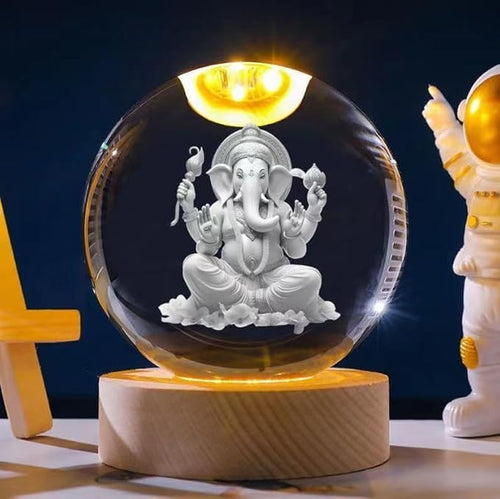 Crystal LED Ganesha Crystal Ball Light