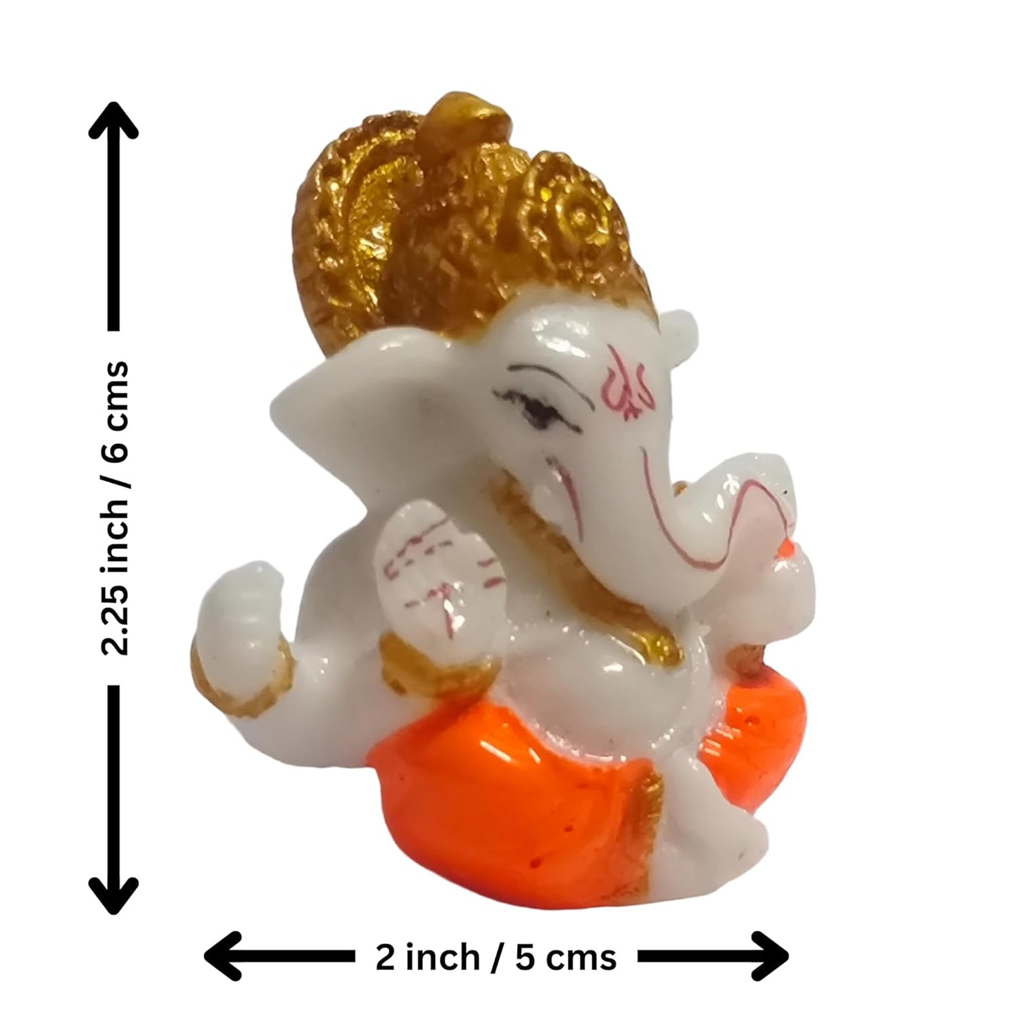 Golden Mukut Lord Ganesha Idol