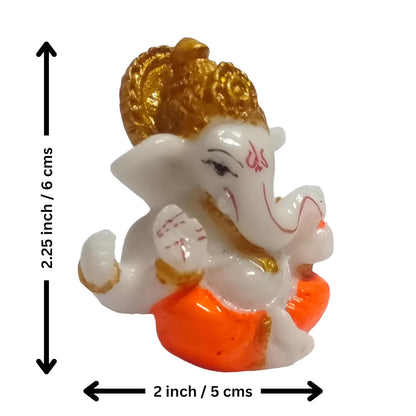 Golden Mukut Lord Ganesha Idol