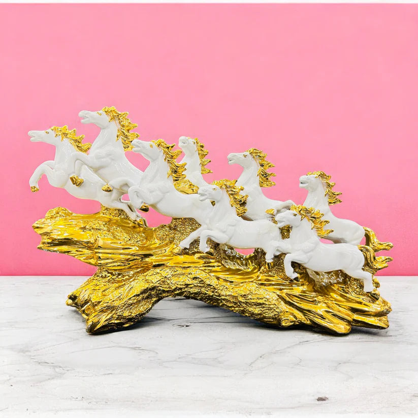 Seven Running Victory Horses (Height 10 inches)