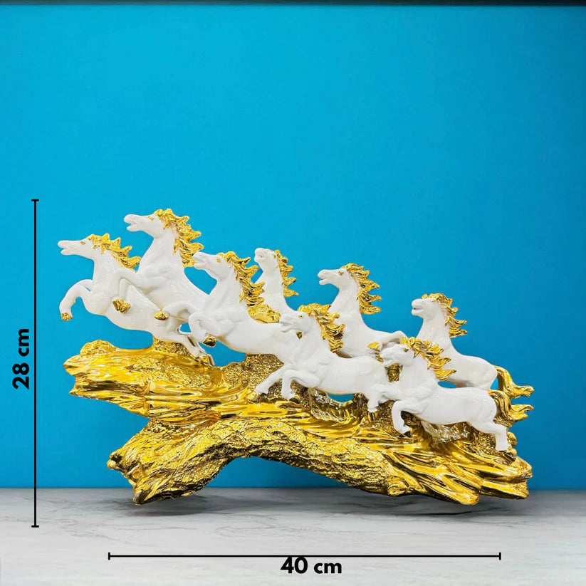 Seven Running Victory Horses (Height 10 inches)