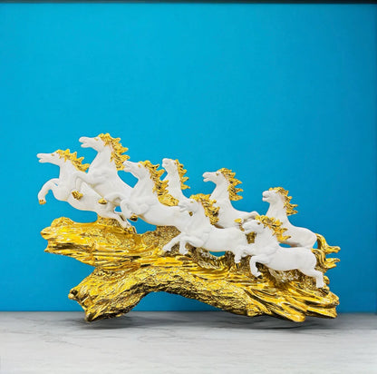 Seven Running Victory Horses (Height 10 inches)