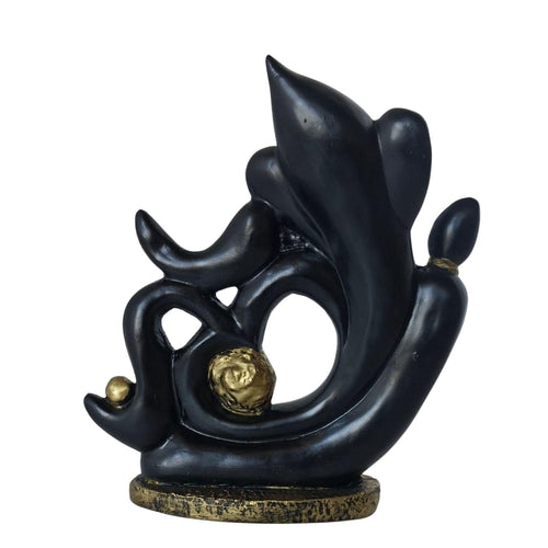 Om Ganesh Statue Black and Gold