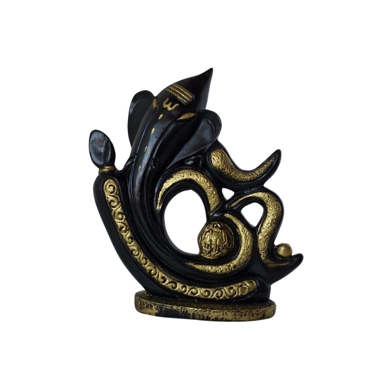 Om Ganesh Statue Black and Gold