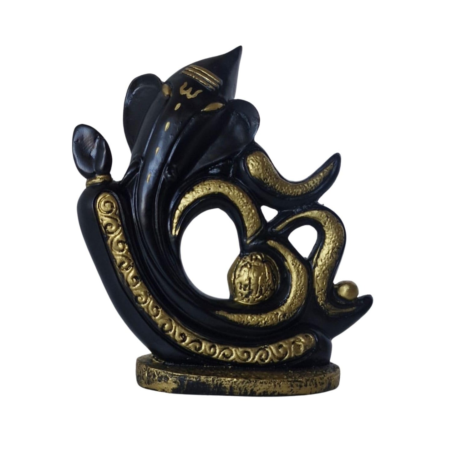 Om Ganesh Statue Black and Gold